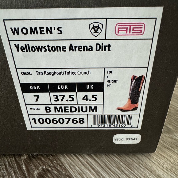 BNIB Women’s Ariat x Yellowstone Arena Dirt Boot in TAN ROUGHOUT|TOFFEE CRUNCH - Picture 8 of 12